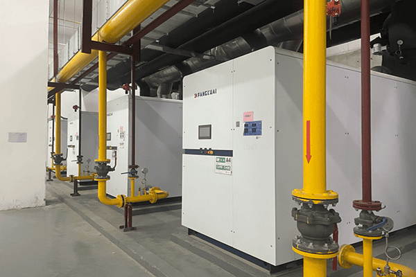 黃石某科技股份有限公司使用方快鍋爐四臺6噸天然氣真空熱水鍋爐案例